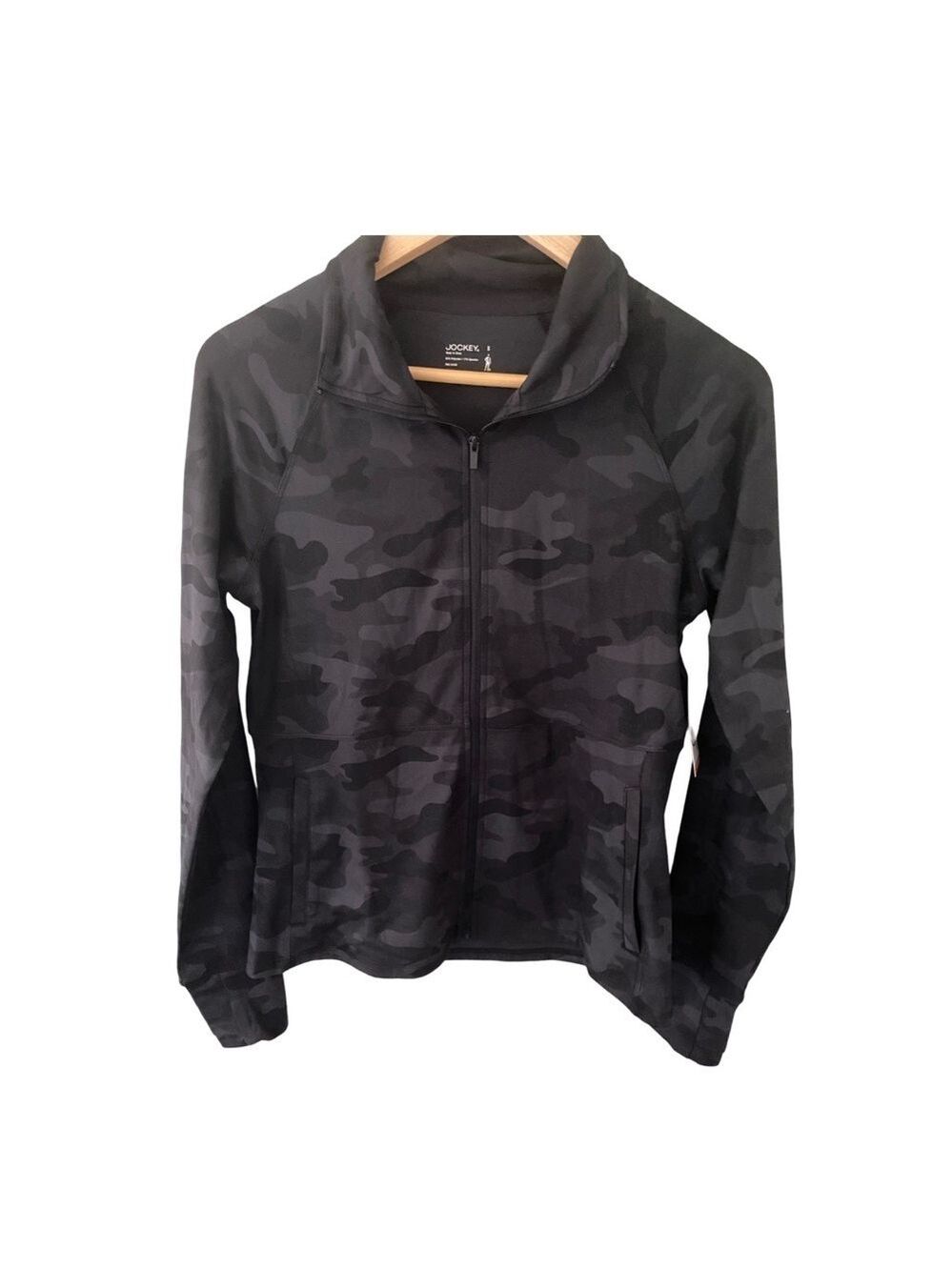 Jockey Full Zip Active Yoga Jacket Camo Black NWT Size S - Picture 3 of 10